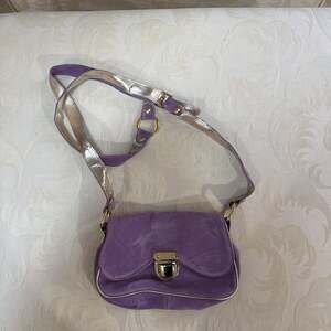 Vera Pelle Small Purple Suede Crossbody Bag